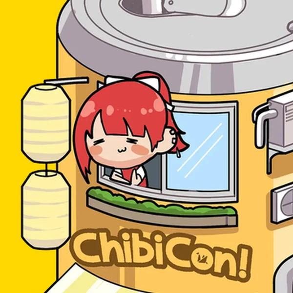 Maskot Chibi-chan yang berkeliling di lokasi acara Chibicon